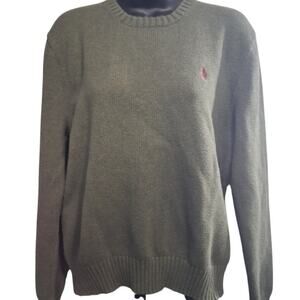 Vintage Polo Ralph Lauren Sweater XL Green Knit Pima Cotton Top Preppy Casual